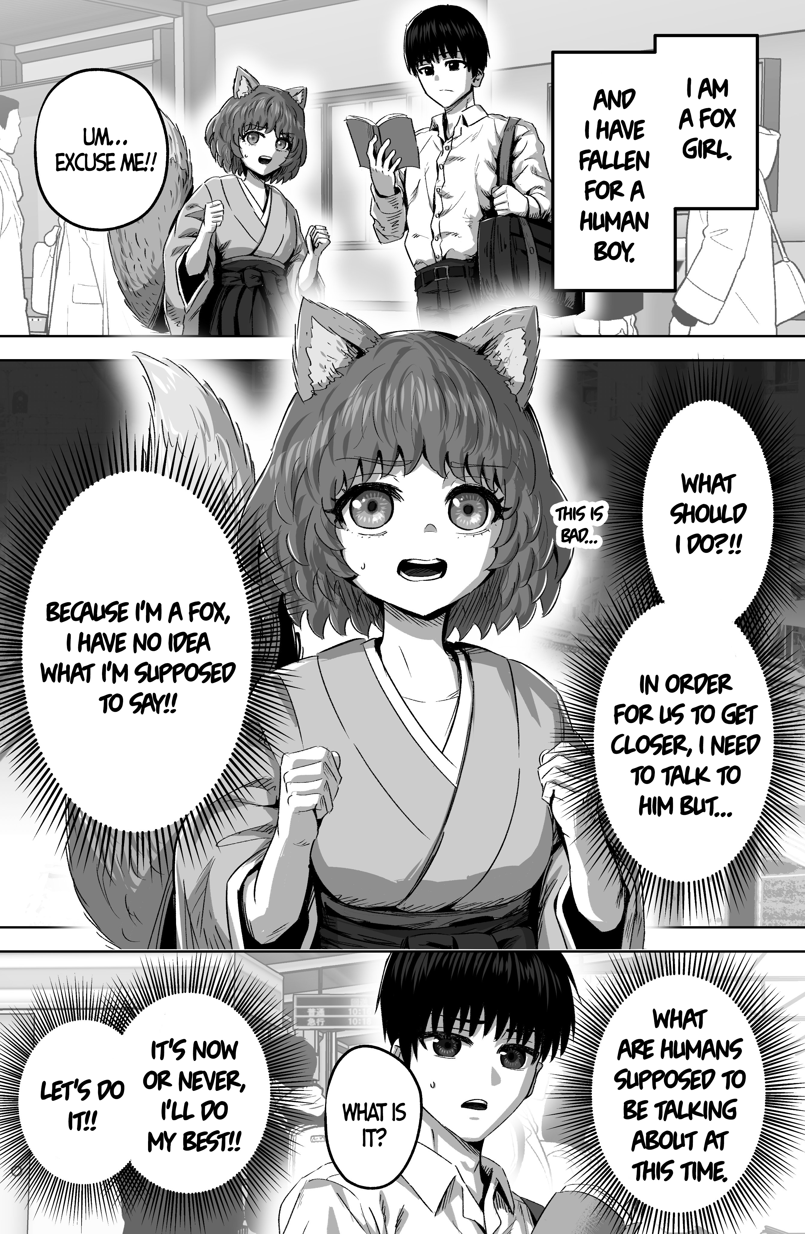 The Fox Girl Who Wants To Get Chummy With The Human Boy She Likes - Page 1
