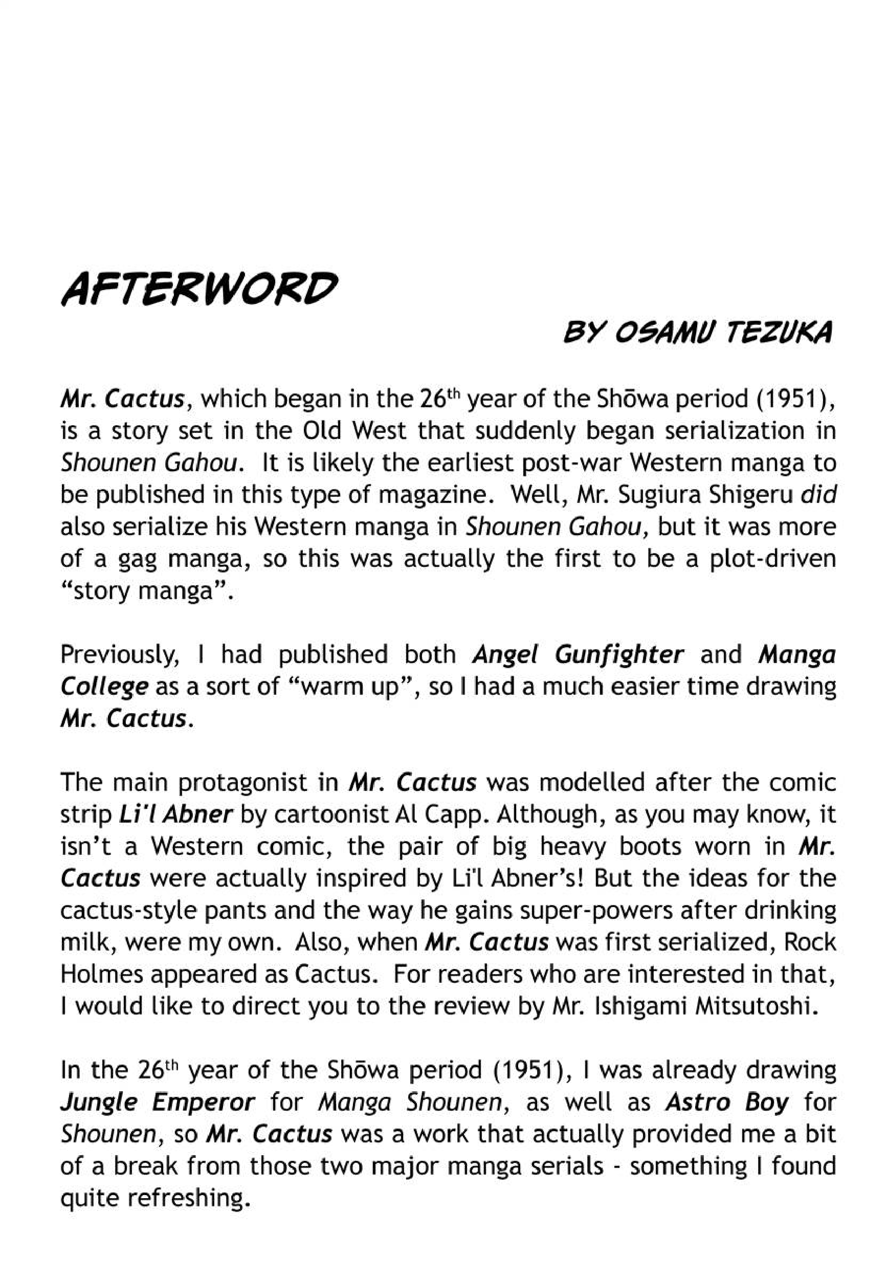 Cactus Kid Vol.1 Chapter 3.1: Afterword - Picture 1