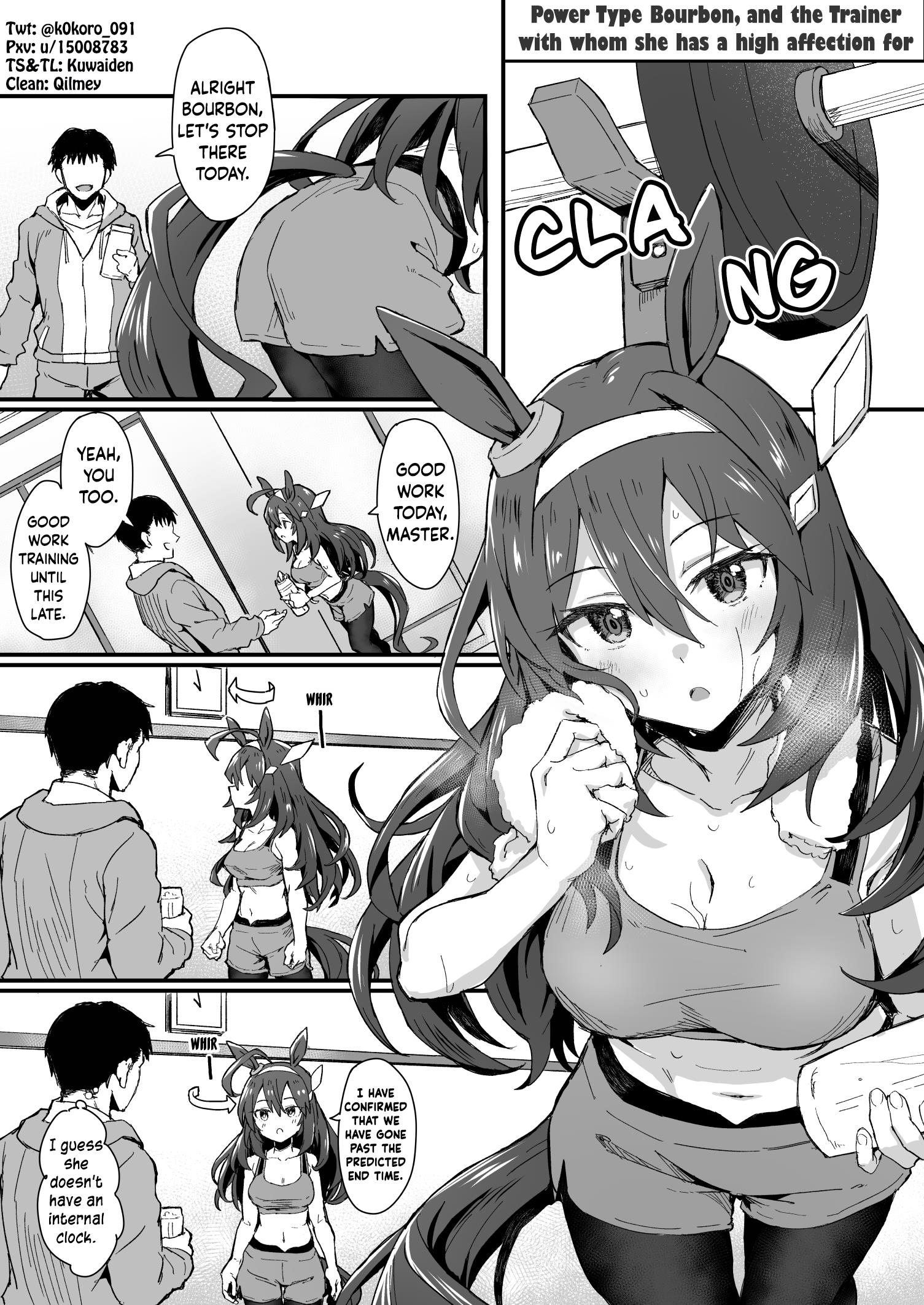 Kokoro-Sensei's Umamusume Shorts (Doujinshi) Chapter 11: Power Type Bourbon, And The Trainer With Whom She Has High Affection For - Picture 1